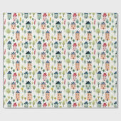 かわいいカラフルウォーターカラーハウスリアルティ ラッピングペーパー (フラット)