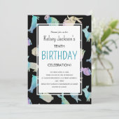 かわいいカラフルウォーターカラーバニーラビットテンプレート 招待状 (スタンド正面)