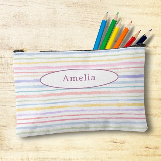 かわいいカラフルウォーターカラーパステルズペンシルケース アクセサリーポーチ