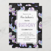 かわいいカラフルウォーターカラーパンダベアテンプレート 招待状 (正面/裏面)