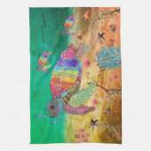 かわいいカラフルウミガメのキッチンタオル キッチンタオル (縦)