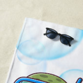 かわいいカラフルウミガメの少年 ビーチタオル (インサイチュ)