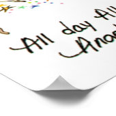 かわいいカラフルエンジェルズウォッチングオーバーベビースケッチ ポスター (角)