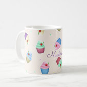 かわいいカラフルカップケーキ コーヒーマグカップ (正面左)