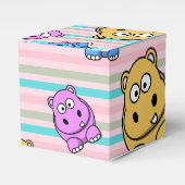 かわいいカラフルカバ動物園テーマ フェイバーボックス (正面サイド)