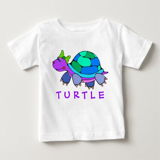 かわいいカラフルカメのTシャツ ベビーTシャツ (正面)