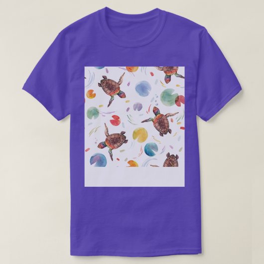 かわいいカラフルカメ Tシャツ (デザイン正面)