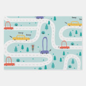 かわいいカラフルカード誕生日少年 ラッピングペーパーシート (正面)