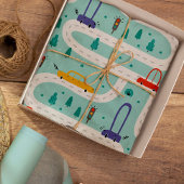 かわいいカラフルカード誕生日少年 ラッピングペーパーシート