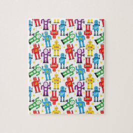 かわいいカラフルキッズエイリアンロボットデザイン ジグソーパズル