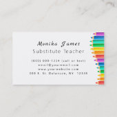 かわいいカラフルキッズスケッチ代替先生 名刺 (裏面)