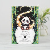 かわいいカラフルキッズパンダ誕生日 招待状 (スタンド正面)