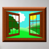 かわいいカラフルキッズマンガウィンドウビューポスター ポスター (正面)