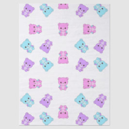 かわいいカラフルキャラクターのクマ 薄葉紙