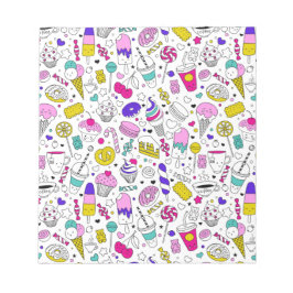 かわいいカラフルキャンディ甘い柄 ノートパッド