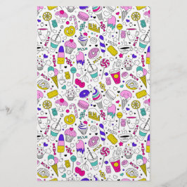 かわいいカラフルキャンディ甘い柄 便箋