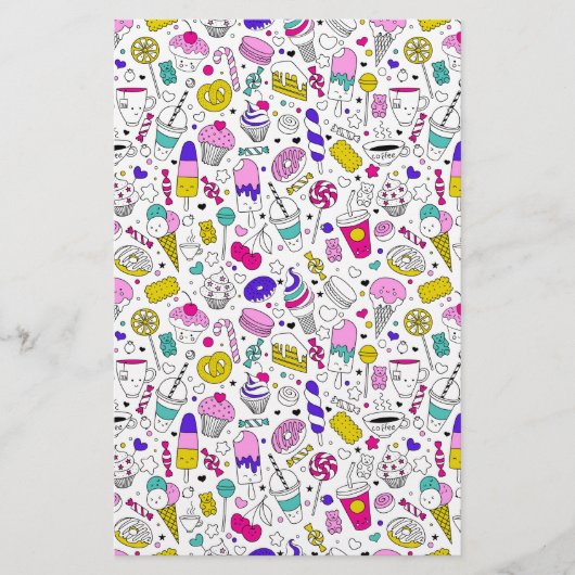 かわいいカラフルキャンディ甘い柄 便箋 (正面)