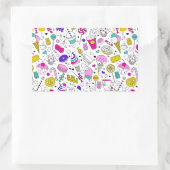 かわいいカラフルキャンディ甘い柄 長方形シール (バッグ)