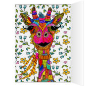 かわいいカラフルキリンのグリーティングカード (内側 (左))