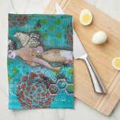 かわいいカラフルクイーンビーキッチンタオル キッチンタオル (四つ折り)