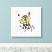かわいいカラフルクジャックスパイダースケッチアートキャンバス キャンバスプリント (インサイチュ (ウッドフロア))