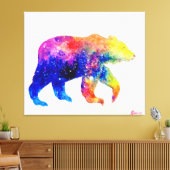 かわいいカラフルクマ キャンバスプリント (インサイチュ (リビング))