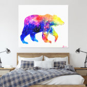 かわいいカラフルクマ キャンバスプリント (インサイチュ (寝室))
