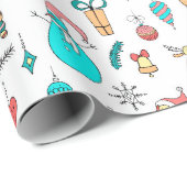 かわいいカラフルクリスマスの動物のパターン ラッピングペーパー (ロールコーナー)