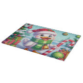 かわいいカラフルクリスマスアヒル カッティングボード (角)