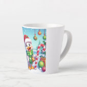 かわいいカラフルクリスマスアヒル カフェラテマグ (右アングル)