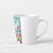 かわいいカラフルクリスマスアヒル カフェラテマグ (右)