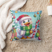 かわいいカラフルクリスマスアヒル クッション (ブランケット)