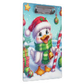 かわいいカラフルクリスマスアヒル クリップボード (右)