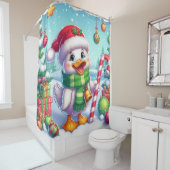 かわいいカラフルクリスマスアヒル シャワーカーテン (インサイチュ)