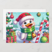 かわいいカラフルクリスマスアヒル シーズンカード (正面/裏面)