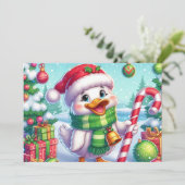 かわいいカラフルクリスマスアヒル シーズンカード (スタンド正面)
