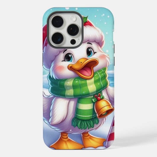 かわいいカラフルクリスマスアヒル iPhoneケース (裏面)