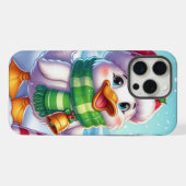 かわいいカラフルクリスマスアヒル iPhoneケース (裏面横)