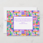 かわいいカラフルクリスマスキルト写真テンプレート シーズンカード (裏面)