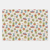 かわいいカラフルクリスマスプレゼントデザイン ラッピングペーパーシート (正面)