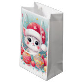 かわいいカラフルクリスマス猫 スモールペーパーバッグ (裏面アングル)