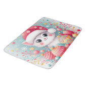 かわいいカラフルクリスマス猫 バスマット (アングル)