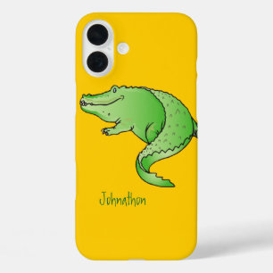 かわいいカラフルグリーンとイエローのアリゲーター iPhone 16 PLUSケース