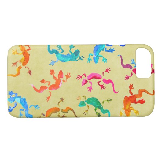かわいいカラフルゲッコトカゲイラストレーション Case-Mate iPhoneケース (裏面(横))