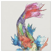 かわいいカラフルコイの魚織物 ファブリック (クローズアップ)