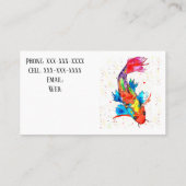 かわいいカラフルコイ魚の水族館ビジネスカード 名刺 (裏面)