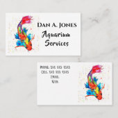 かわいいカラフルコイ魚の水族館ビジネスカード 名刺 (正面/裏面)