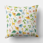 かわいいカラフルサファリの森の動物の子供部屋子供 クッション (裏面)