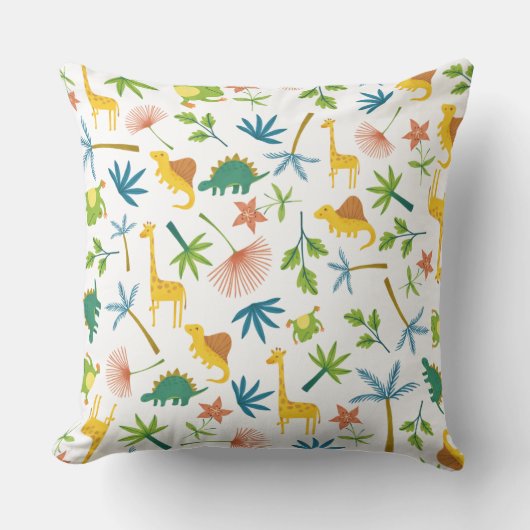 かわいいカラフルサファリの森の動物の子供部屋子供 クッション (正面)