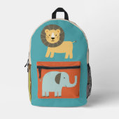 かわいいカラフルサファリアニマルプリントカットソーバッグ プリントバックパック (正面)